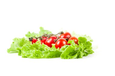 Beyaz izole salata domates. 