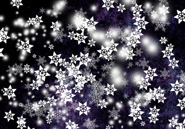 Kerstachtergrond met sneeuwvlokken — Stockfoto