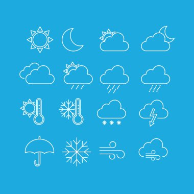 Mavi arkaplanda hava durumu simgesi var. Web tasarımı için element