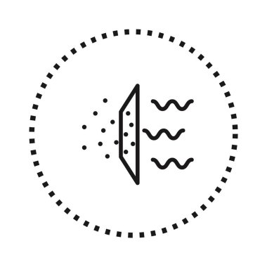 Hava temizleyici. Beyaz üzerine hava filtresi simgesi. Katı Parçacık Filtresi