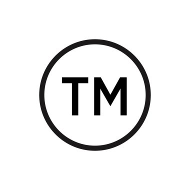 TM vektör simgesi, marka sembolü. Web ya da mobil uygulama için basit, düz tasarım