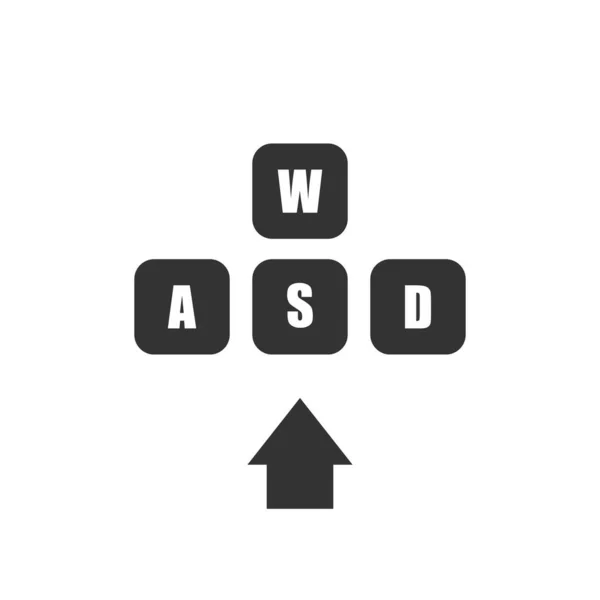 Wasdキー ゲームコントロールキーボードボタン ゲームとサイバースポーツのシンボル 白い背景の上でアイコンを満たすベクトルのイラストセット 営業のためのアイコン ロイヤリティフリーストックベクター