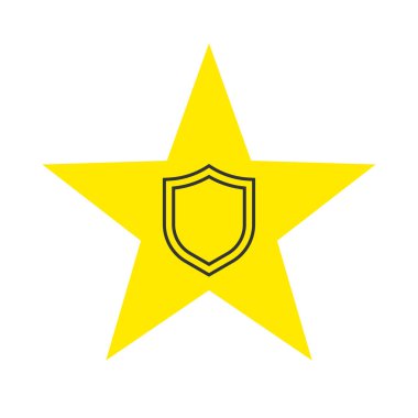 Kalkan simgesi şablonu rengi düzenlenebilir. Grafik ve web tasarımı için beyaz arkaplan illüstrasyonunda izole edilmiş kalkan sembolü vektör işareti.