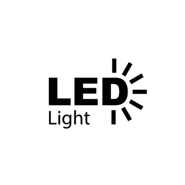 Beyaz arka planda LED logosu, vektör illüstrasyonu. İzole edilmiş
