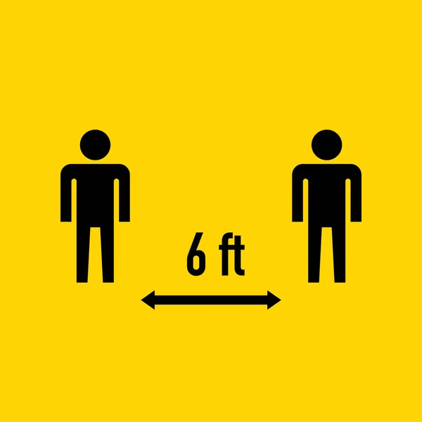 Social Distance Keep Your Distance Feet Icon Vektorbild Eps — Stockvektor