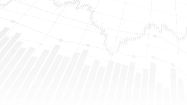 Grafico Finanziario Astratto Con Grafico Linee Ascendenti Candeliere Sfondo Bianco — Vettoriale Stock