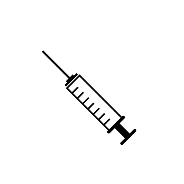 Medical Syringe Injection Icon Vector Flat Style — Stock Vector