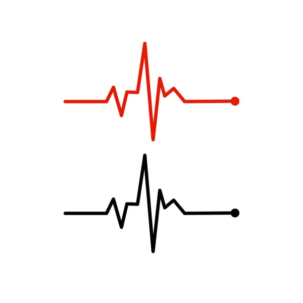 Red Heart Beat Pulse Icoon Wit Vector — Stockvector