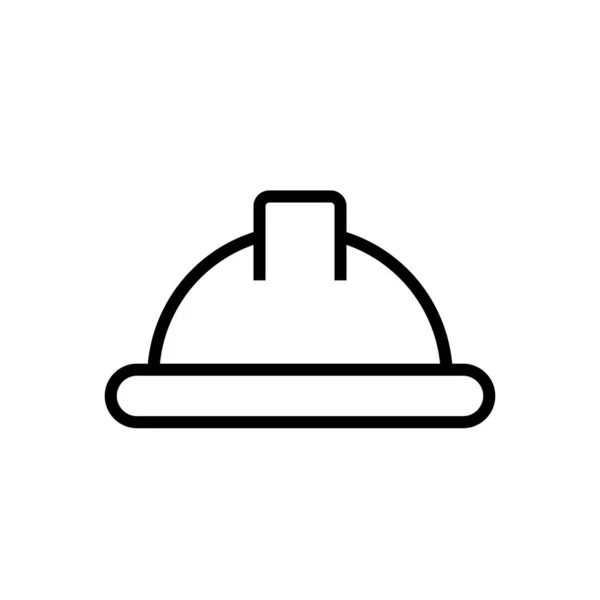 Helmvector Dunne Lijn Pictogram Wit Voorraadvector — Stockvector