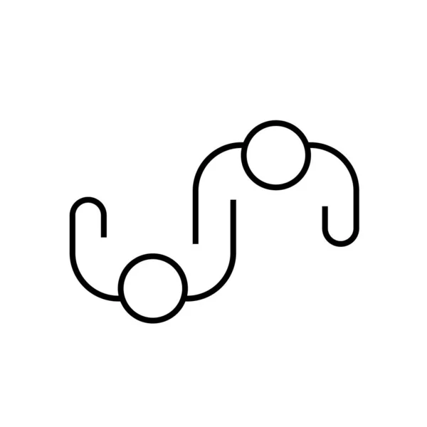 Λογότυπο Εταιρικής Σχέσης Γραμμικό Έμβλημα Ομαδικής Εργασίας Λευκό Φόντο — Διανυσματικό Αρχείο