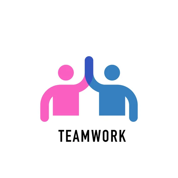 Teamwork Concept Logo Team Work Icon White Background — Stock Vector