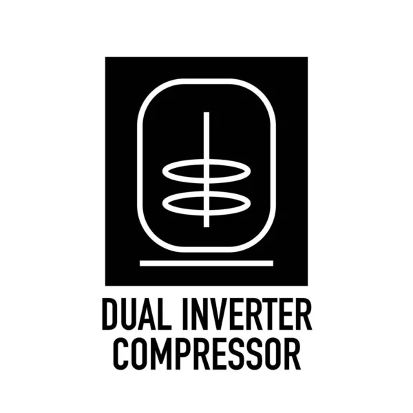 Saving Energy Faster Working Dual Inverter Compressor Information Sign Eps — Stock Vector