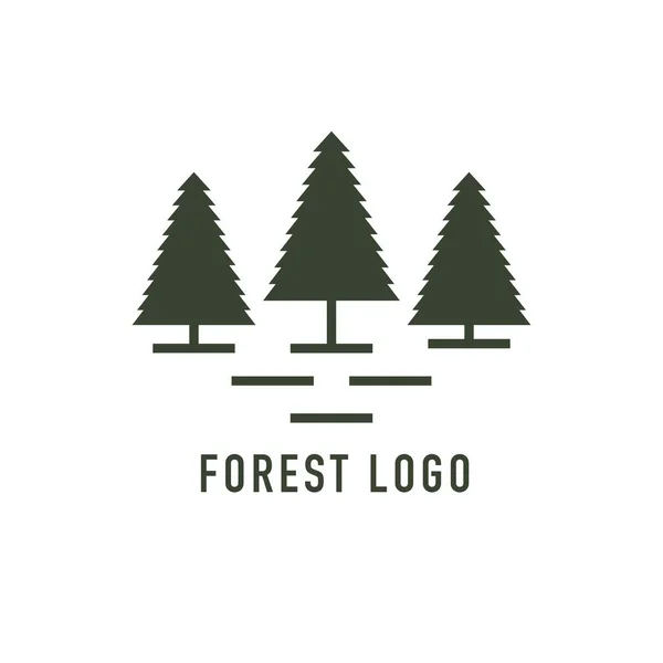 Rustic Retro Vintage Evergreen Cedar Trees Logo Design — Stock Vector