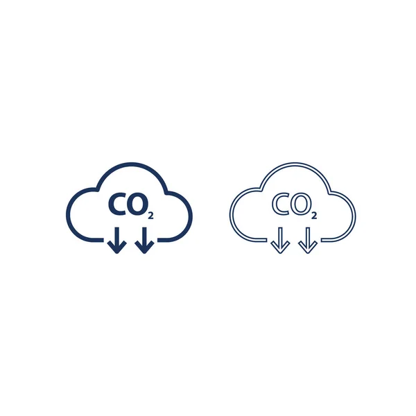 Set Co2 Emissions Vector Icon White Background — Stock Vector