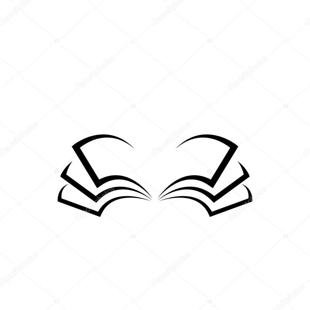 Open book vector icon on white background