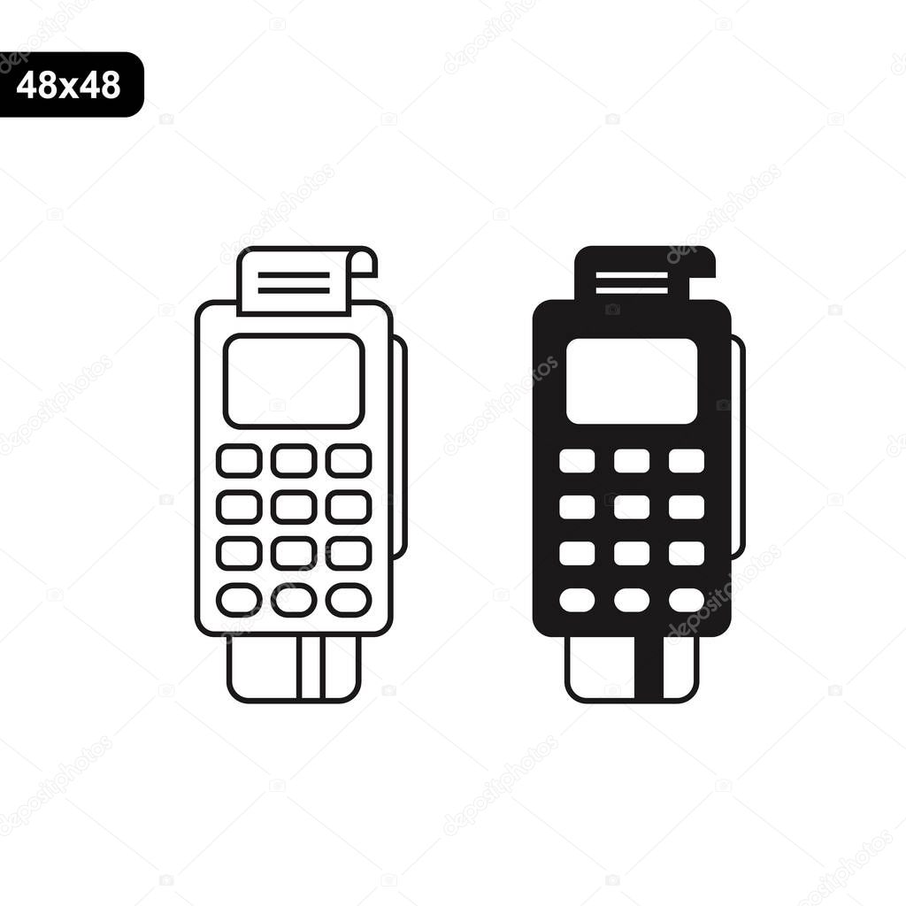 Set of Terminal icon in line style. Editable stroke. Vector icon . Banking, payment methods and finance related line icons set with pos terminal