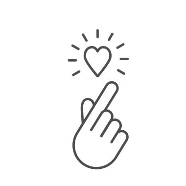 Kore aşk sembolü. Sevgililer Günü için bir kartpostal, baskı ya da afiş tasarımı.