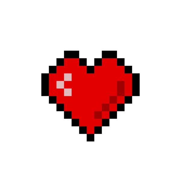 Pixel Heart White Vector Art Bit Health — Stock Vector