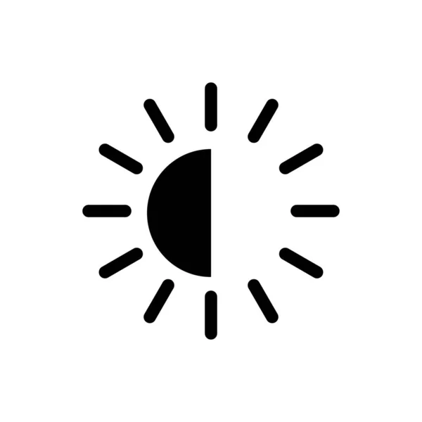 Значок Контрастного Вектора Яркости Яркость Контрастность Черный Знак Белом Фоне — стоковый вектор