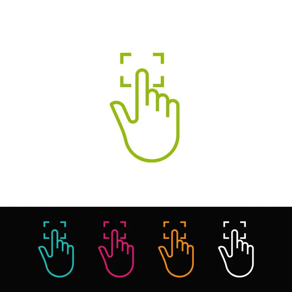Набір Піктограм Ідентифікатора Ручного Пальця Символ Вказівника Руки Векторні Ілюстрації — стоковий вектор