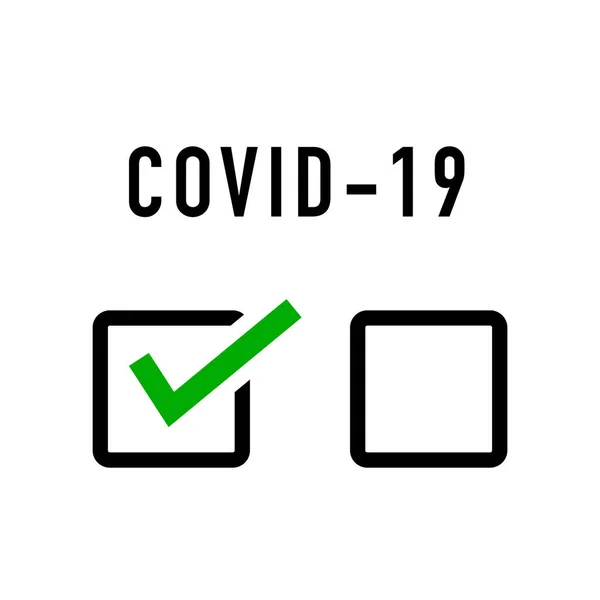コロナウイルス検査アイコンのデザイン Covid 19のコンセプトを実証しました ベクターイラスト — ストックベクタ