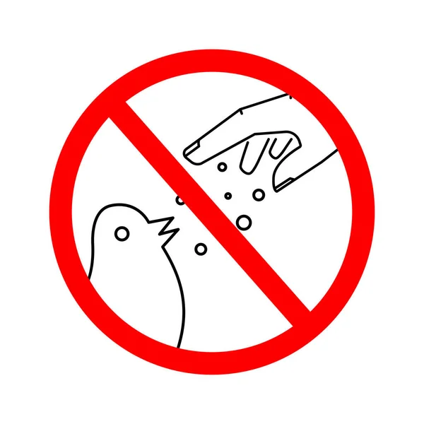 Alimente Las Aves Con Signo Sobre Fondo Blanco Ilustración Vectorial — Archivo Imágenes Vectoriales