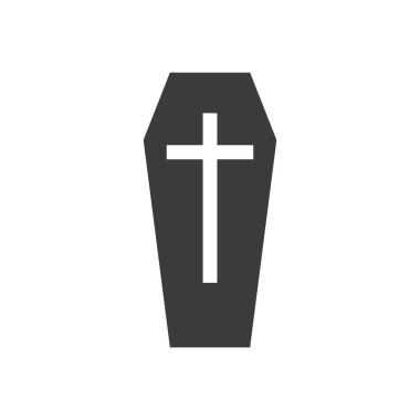 Tabut simgesi: Beyaz arkaplan üzerindeki basit düz vektör çizimi.