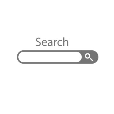 UI için arama barı. Beyaz arkaplanda vektör