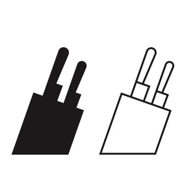 İnce çizgili bıçak tutucu simgesi seti. Ahşap blok mutfak seti aşçı aletleri. Vektör