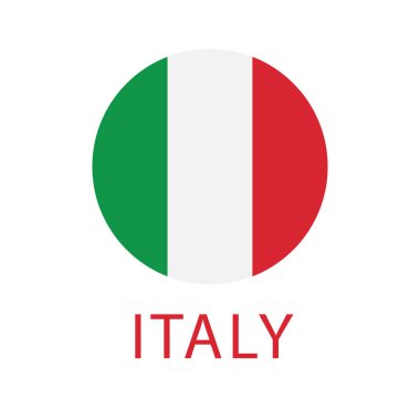 Yuvarlak İtalya bayrak vektör simgesi izole, İtalya bayrak düğmesi