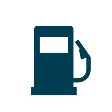 Beyaz arkaplanda benzin istasyonu simgesi. Stok vektörü