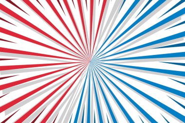 Pop Art 'ın arka planında yarım ton noktalı şimşek patlaması. Mavi Çizgi Film Vektör İllüstrasyonu