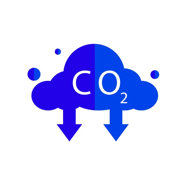 Co2 Ícone Emissões Dióxido Carbono Sobre Fundo Branco Ilustração Vetorial — Vetor de Stock