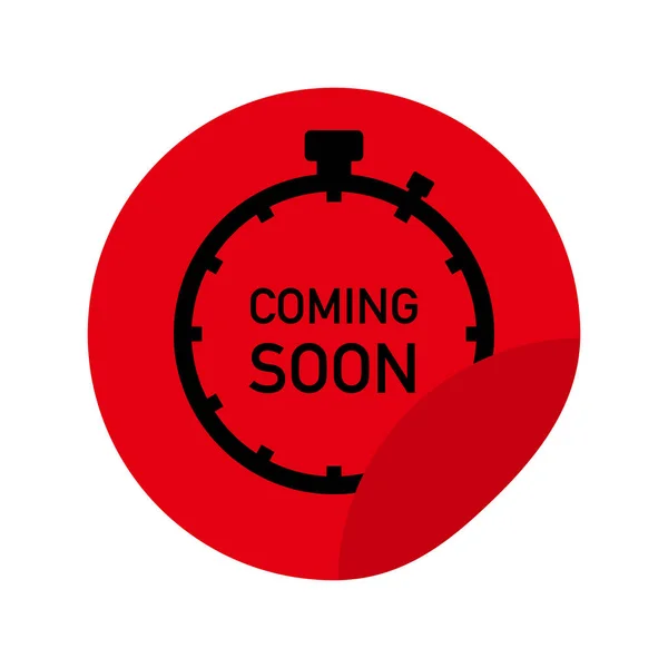 Coming Soon Red Tag White Vector Illustration — Stock Vector