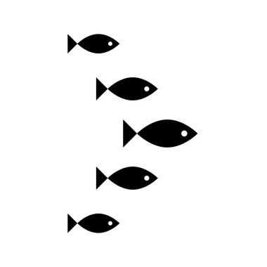 Beyaz arka planda balık simgesi. Stok vektörü