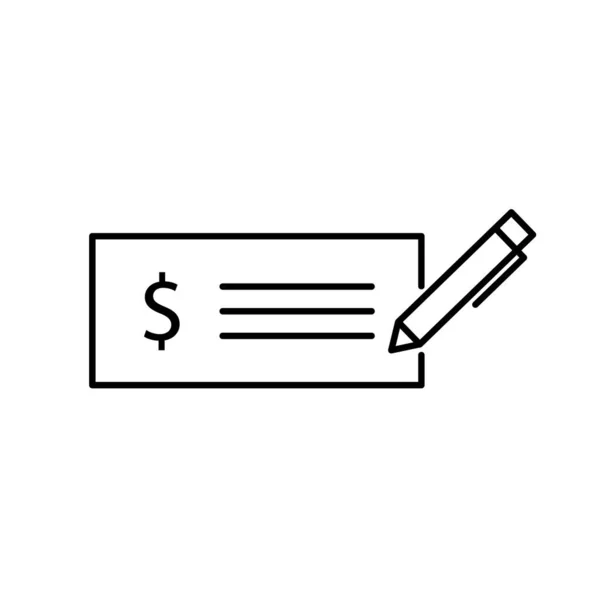 Ícone Vetor Verificação Dinheiro Símbolo Fatura Ilustração Vetorial Plana Moderna — Vetor de Stock
