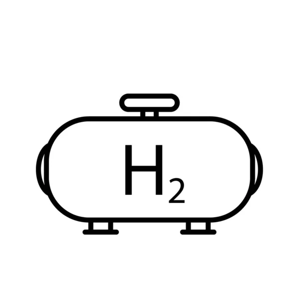 白色背景上的氢气储气罐线图标 — 图库矢量图片
