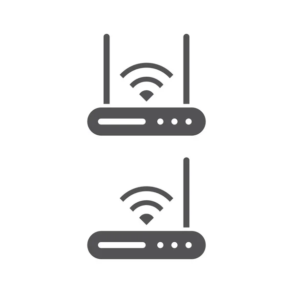 Sada Wifi Router Icon Design Bílém Pozadí Vektorová Ilustrace — Stockový vektor