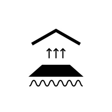 Zemin altı ısıtma sistemi simgesi. Resim beyaz arkaplanda izole edildi