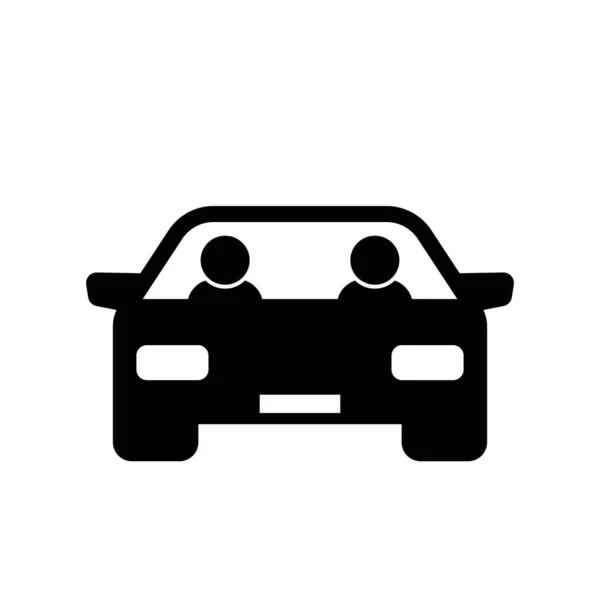 Carpool Icon Car Sharing Road Trip Vector Icon Isolated White — Stock Vector