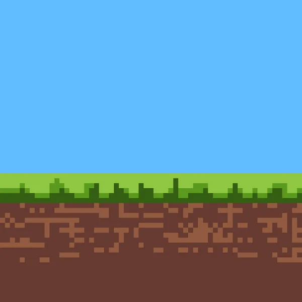 Pixel Art Game Background Ground Grass — Stock Vector
