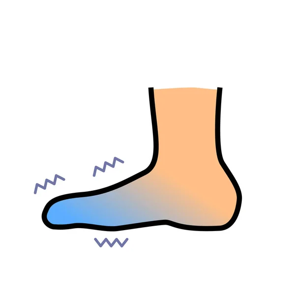 冷手部血液循环图例 冷脚趾的敏感性 — 图库矢量图片