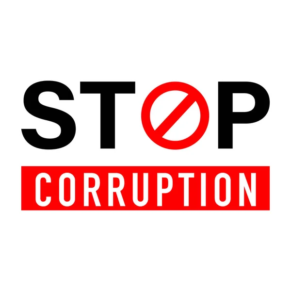 Σύμβολο Σημάδι Σταματήσει Διαφθορά Κόκκινη Σφραγίδα Κείμενο Σταματήστε Διαφθορά Για — Διανυσματικό Αρχείο