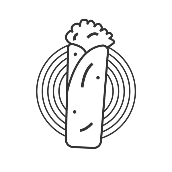 케밥의 로고에 샌드위치 그릴을 곁들인 템플릿 — 스톡 벡터