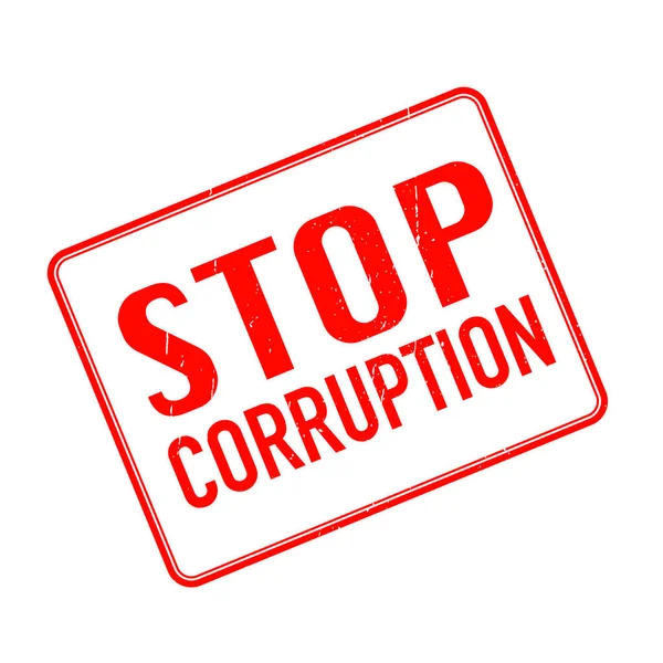 橡皮图章防止腐败 国际反贪污日 — 图库矢量图片