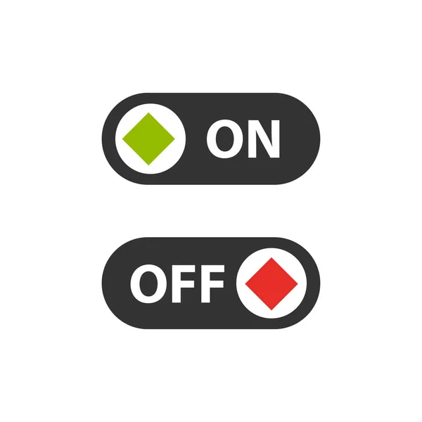 Icône Éteinte Sur Blanc Bouton Deux Interrupteurs Illustration Vectorielle — Image vectorielle