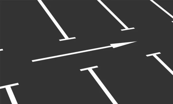 Powierzchnia Asfaltowa Pustego Parkingu Białymi Liniami Znakowania Dróg — Wektor stockowy