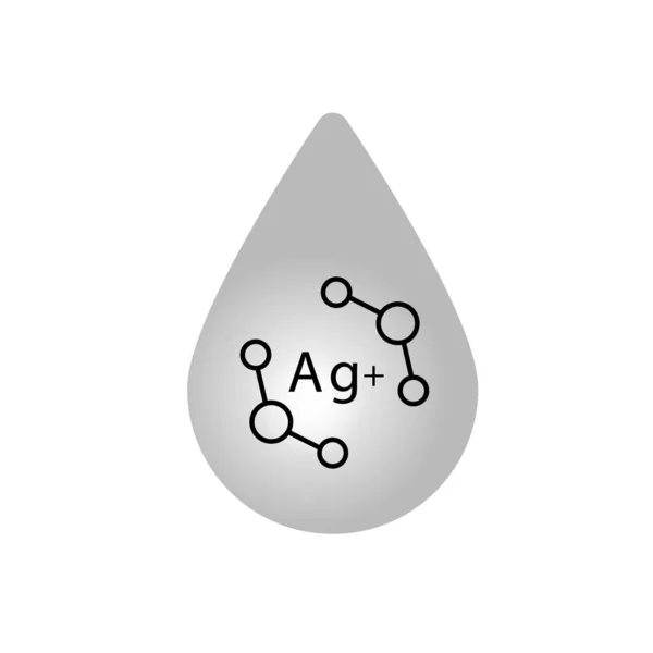 Ikona Jonów Srebra Białym Tle Oznaczenie Wektora Grafika Wektorowa