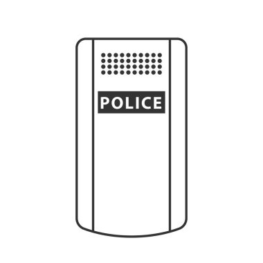 Beyaz arka planda polis kalkanı simgesi. Stok vektörü