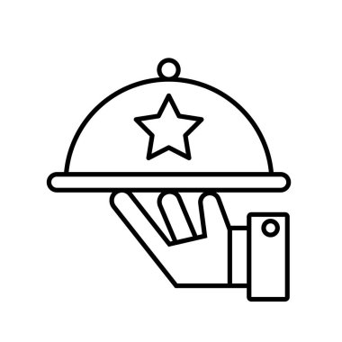 Beyaz arkaplanda premium servisi için vektör simgesi.